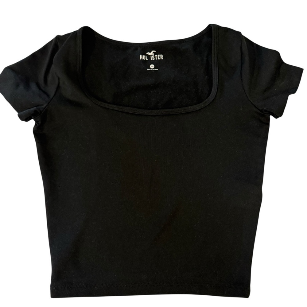Hollister|Women’s Classic Black Short Sleeve Crop Top- Size XXS